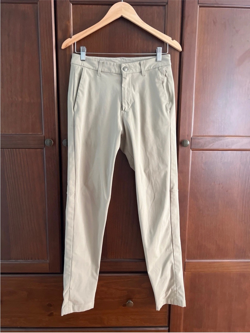 Business Casual Performance ABC Warpstreme Slim Fit Khaki Chinos Tan 28
